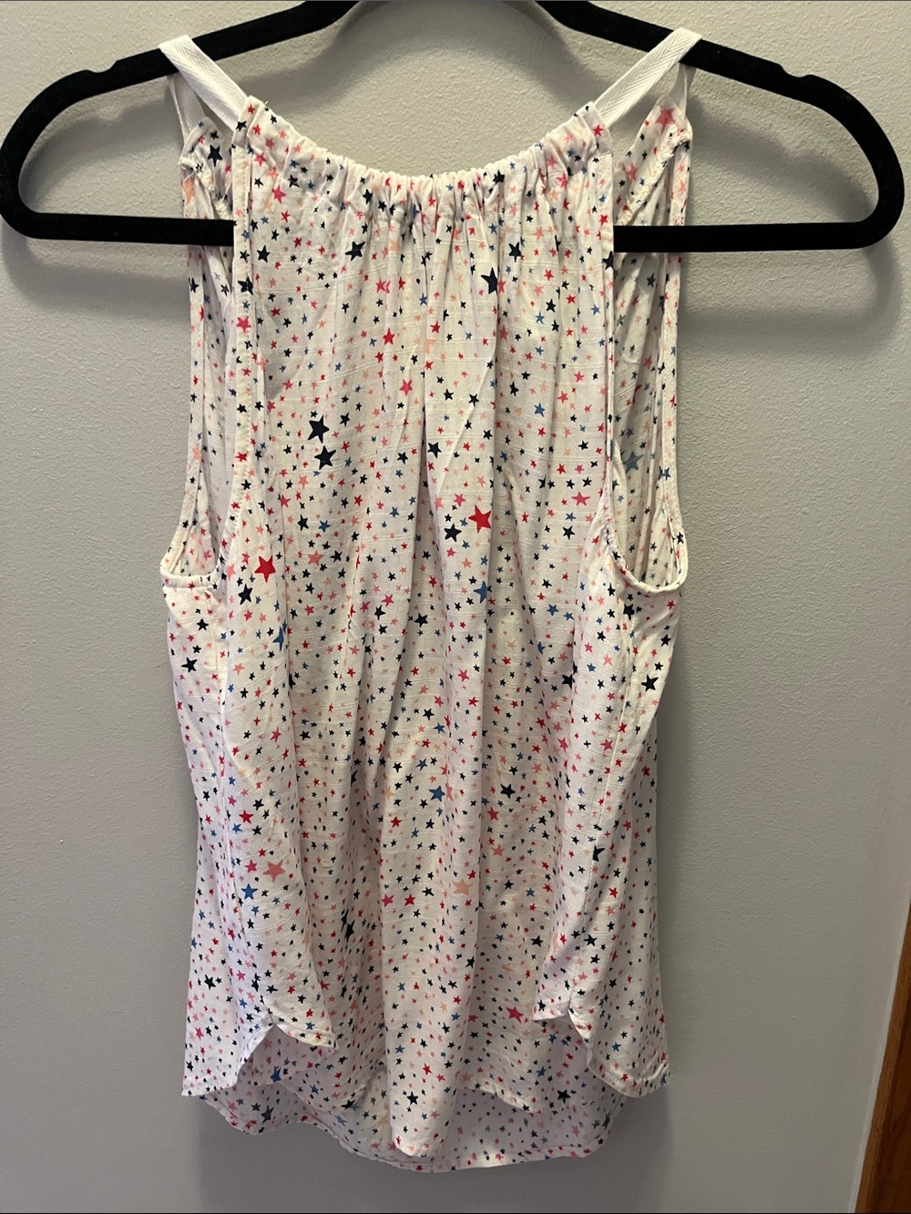 LOFT White Star-Print Sleeveless Tank with Red and Blue Stars
